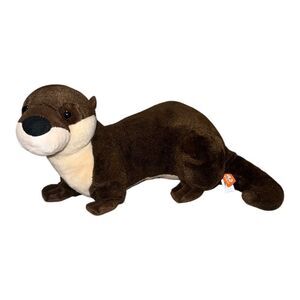 Wild Republic Cuddlekins River Otter Stuffed Animal Brown Plush 15" EUC